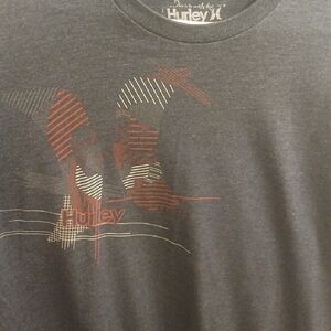 Hurley Men's Graphic Tee - Charcoal and Red